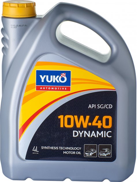 Олива моторна напівсинт. YUKO DYNAMIC 10W-40 API SG/CD (каністра 4л)