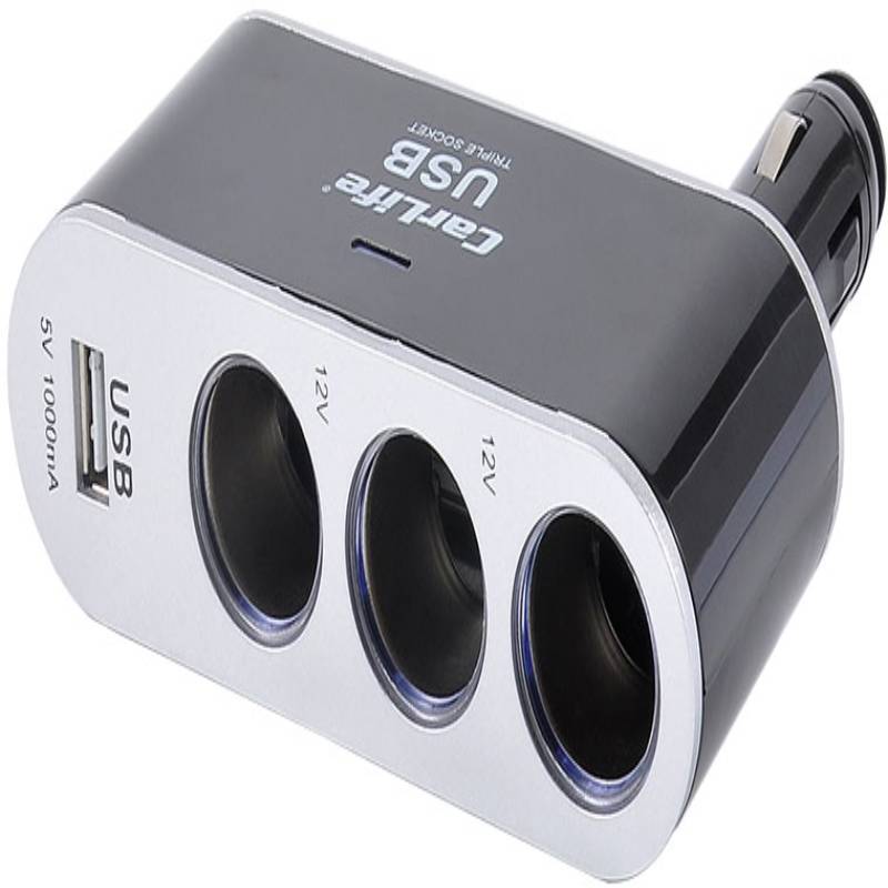 Carlife CS 302 Розгалужувач прикурювача Зв1+ USB, 12В, 5А
