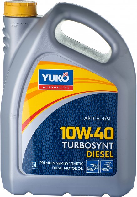 Олива моторна напівсинт. YUKO TURBOSYNT DIESEL 10W-40, API CH-4/SL (каністра 5л)