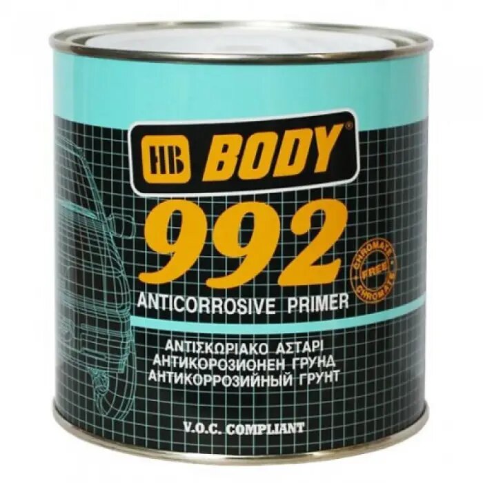 BODY 992 Грунт 1К, сірий 1,0кг BODY 992 Грунт 1К, сірий 1,0кг