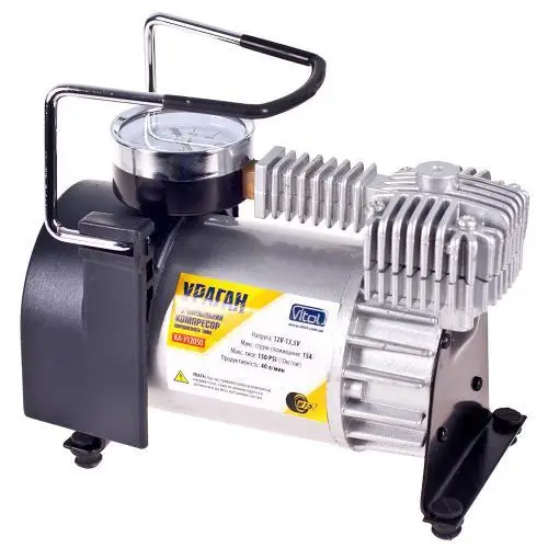 Автомобільний "Ураган" КА-У12050 150psi/15Amp/40л/прикур.+перехідник