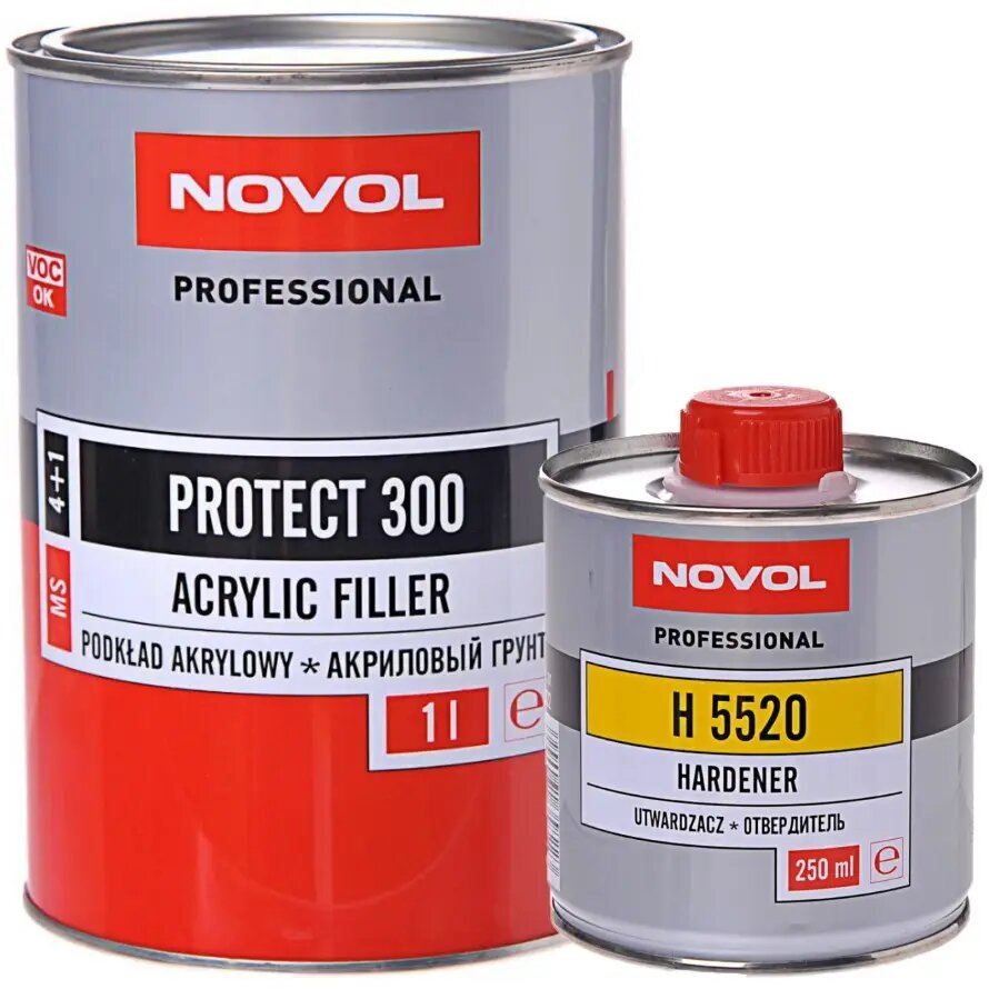 37051 NOVOL PROTECT 300 Грунт акриловий 4+1 MS, червоний 37051 NOVOL PROTECT 300 Грунт акриловий 4+1 MS, червоний
