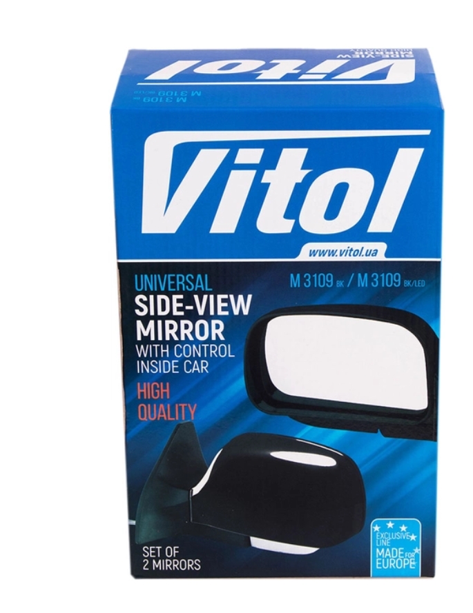 Дзеркало бокове  2101-2106 "Vitol" чорне (3Б 3252B) 2шт