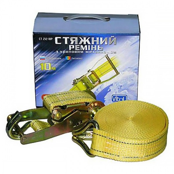 VITOL  Стяжка груза 5т ST-212-10 YL 50мм*10м (color box)