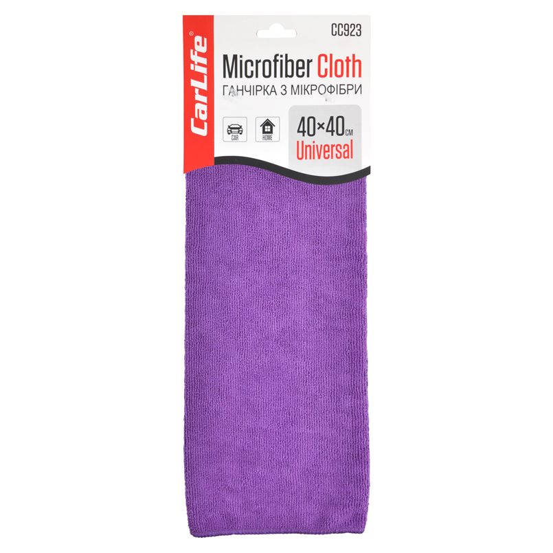 Carlife  CC923  Ганчірка з  мікрофібри  40*40 см фіолетова