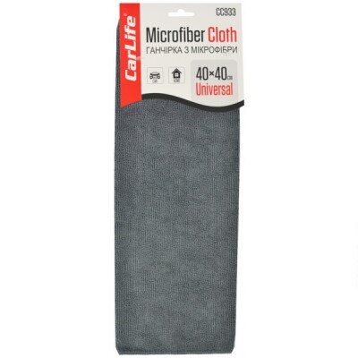 Carlife  CC933  Ганчірка з мікрофібри  40*40 см сіра