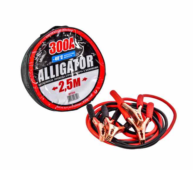 ALLIGATOR БС 634 Провода-прикурювачі  300А  2,5м (поліетил.пакет)