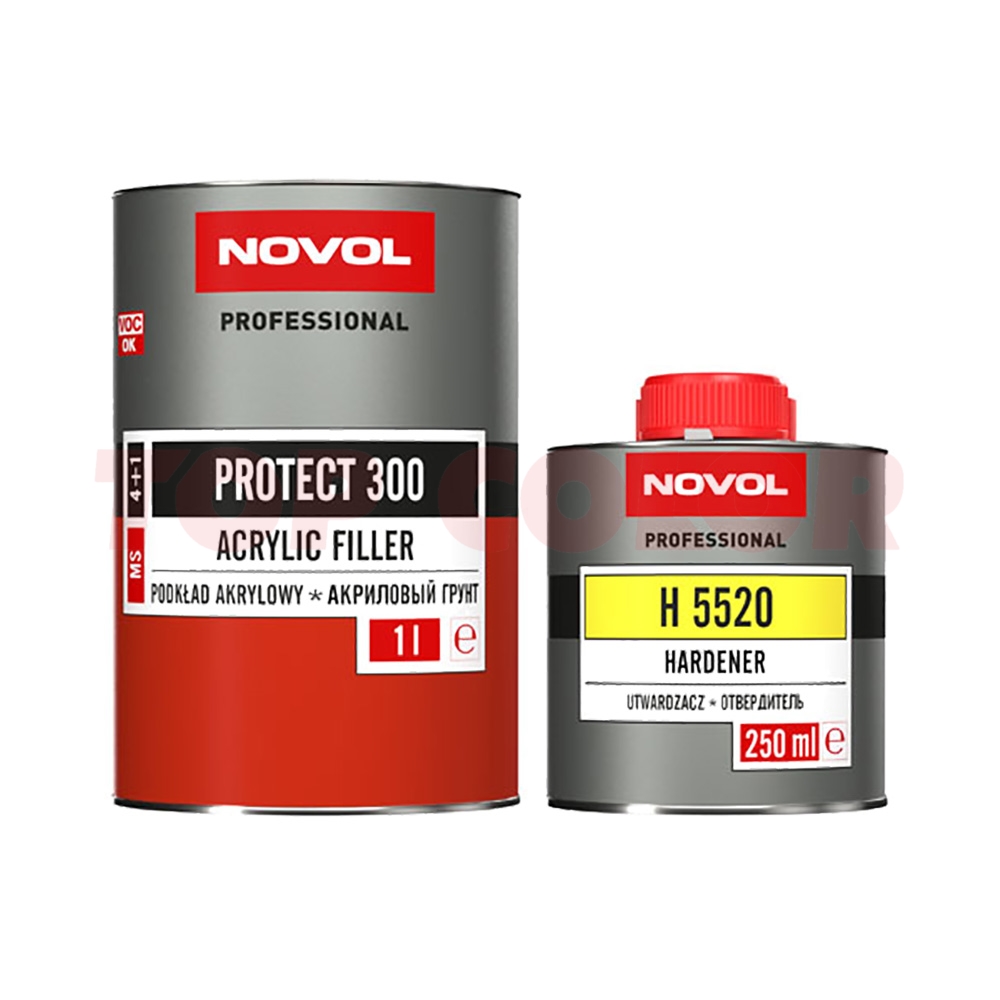 Грунт акрил. 4+1 сірий NOVOL PROTECT 300, 1л+0,25л Грунт акрил. 4+1 сірий NOVOL PROTECT 300, 1л+0,25л