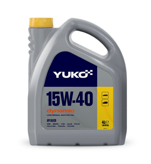 Олива моторна YUKO DYNAMIC 15W-40  API SG/CD (каністра 4л)