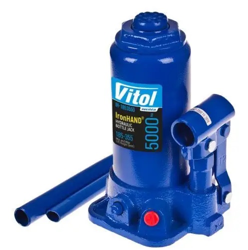 VITOL  Домкрат гідравлічний телескоп  5т в коробці, min 185мм-max 355мм (IH-185355D)