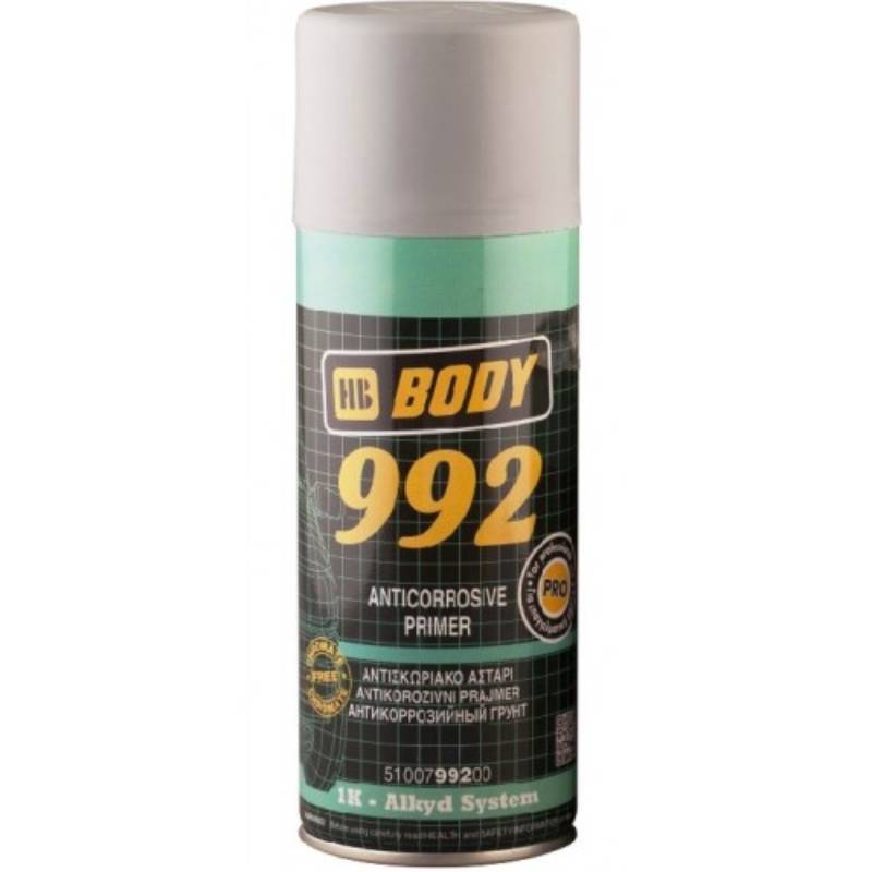 BODY Аерозольний грунт 992 1К, сірий 400мл BODY Аерозольний грунт 992 1К, сірий 400мл