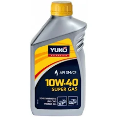 Олива моторна напівсинт. YUKO SUPER GAS 10W-40 API SM/CF (каністра 1л) (12шт уп)
