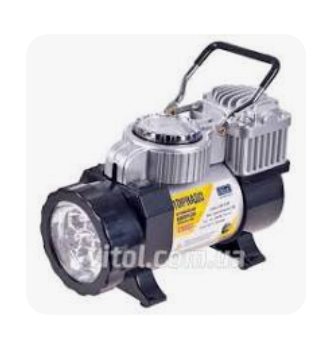 Торнадо" КА-Т12220 150psi/15Amp/40л/прикур.+перехідник/ліхтар/Автостоп
